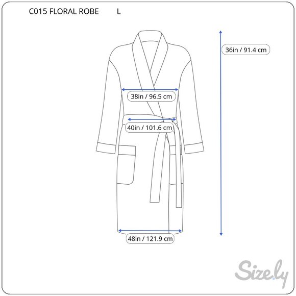 Satin Floral Women's L Dressing Robe Matching Tie Belt Knee Length - Picture 9 of 9